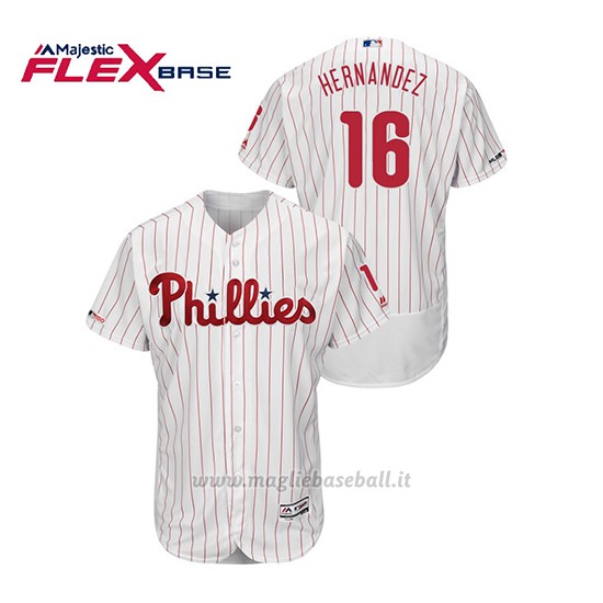 Maglia Baseball Uomo Philadelphia Phillies Cesar Hernandez 150th Aniversario Patch Flex Base Bianco